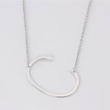 Silver Medium Sideways Initial C Necklace
