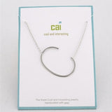 Silver Medium Sideways Initial C Necklace