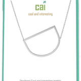 Silver Medium Sideways Initial D Necklace