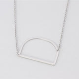 Silver Medium Sideways Initial D Necklace