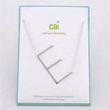 Silver Medium Sideways Initial E Necklace