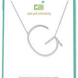 Silver Medium Sideways Initial G Necklace