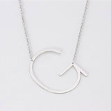 Silver Medium Sideways Initial G Necklace