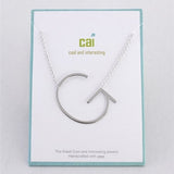 Silver Medium Sideways Initial G Necklace