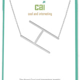 Silver Medium Sideways Initial H Necklace