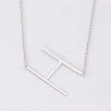 Silver Medium Sideways Initial H Necklace