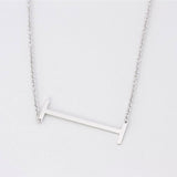Silver Medium Sideways Initial I Necklace