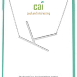 Silver Medium Sideways Initial K Necklace
