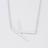Silver Medium Sideways Initial K Necklace