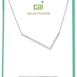 Silver Medium Sideways Initial L Necklace