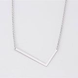 Silver Medium Sideways Initial L Necklace