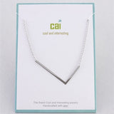 Silver Medium Sideways Initial L Necklace