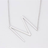 Silver Medium Sideways Initial M Necklace