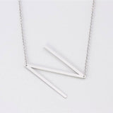 Silver Medium Sideways Initial N Necklace