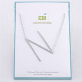 Silver Medium Sideways Initial N Necklace