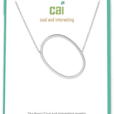 Silver Medium Sideways Initial O Necklace