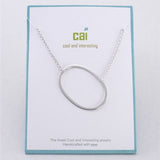 Silver Medium Sideways Initial O Necklace