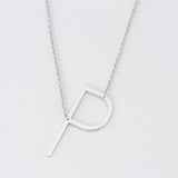 Silver Medium Sideways Initial P Necklace