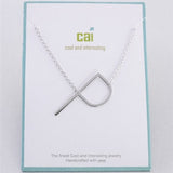 Silver Medium Sideways Initial P Necklace