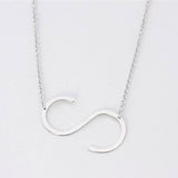 Silver Medium Sideways Initial S Necklace
