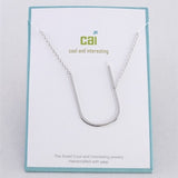 Silver Medium Sideways Initial U Necklace