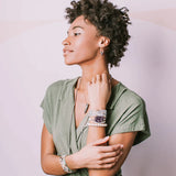 Suede/Stone Wrap - Amazonite/Gold/Stone of Courage