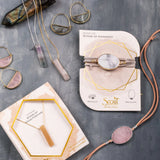 Suede/Stone Wrap - Howlite/Gold/Stone of Harmony