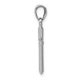 14k White Gold Cross Necklace