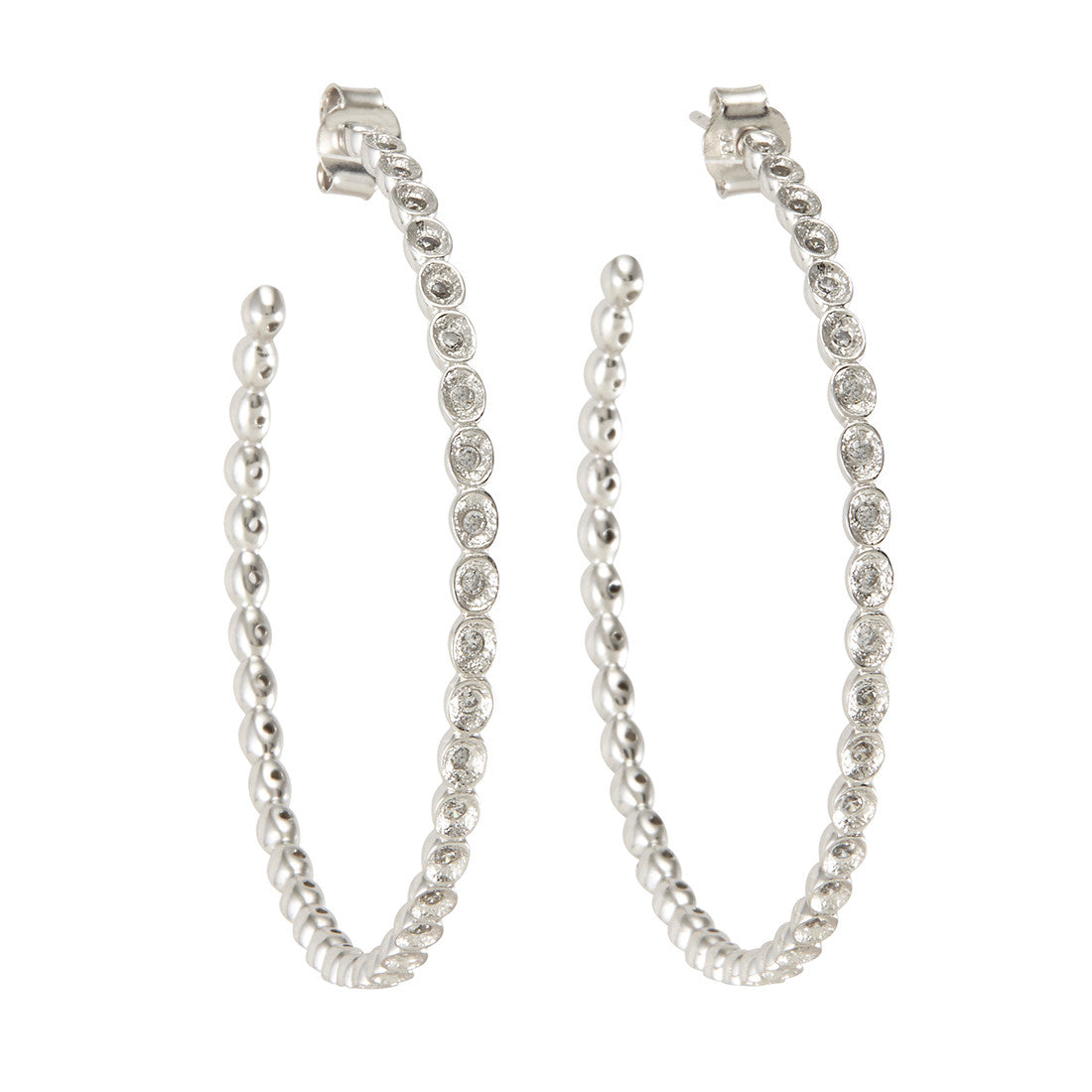 Teeny Pod Silver CZ Hoops