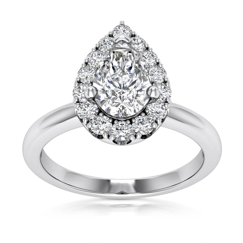 Pear Halo Engagement Ring