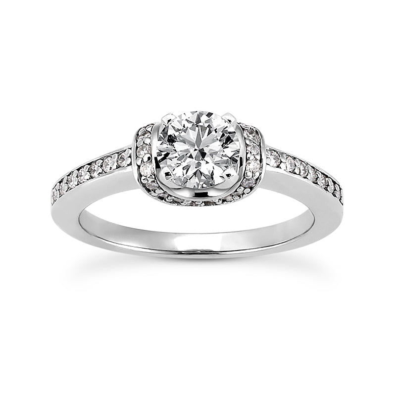 Nespoli Jewelers 14k White Gold Round Engagement Ring 1734