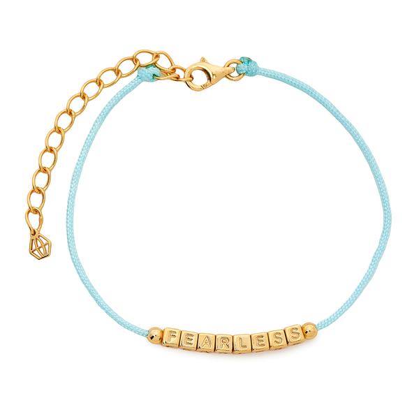 Little Words Project Refined Collection - Fearless Light Blue Cord Bracelet