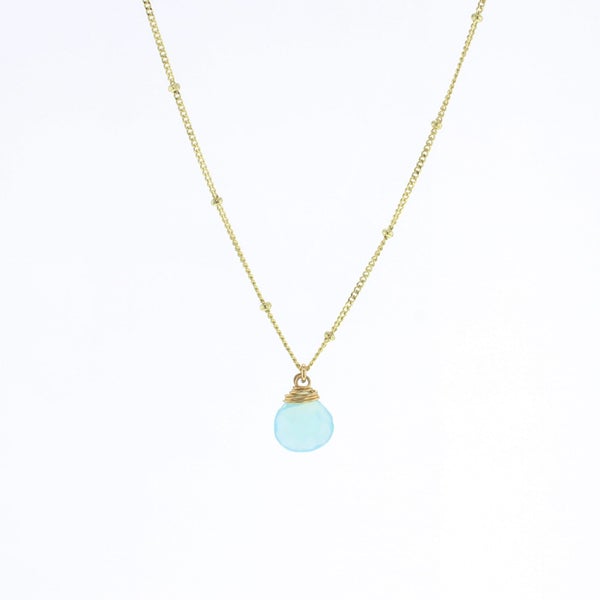 Lotus Jewelry Studio Gold Blue Chalcedony Trinket Necklace