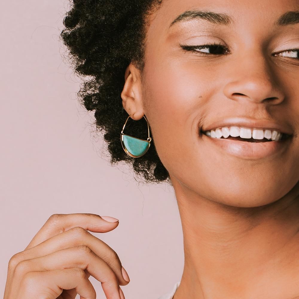 Scout Gold Howlite Prism Hoop Earrings