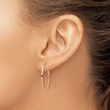 14K Rose Gold Polished Oval Hinged Hoop Earrings