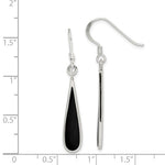 Sterling Silver Black Stone Tear Drop Earrings