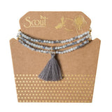 Cloud Grey Tassel Wrap