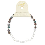 Scout Curated Wears Blue Sky Jasper Mini Stone With Chain Stacker Bracelet