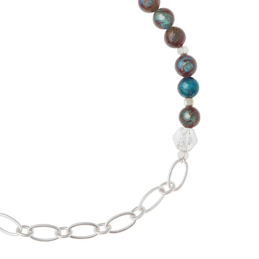 Scout Curated Wears Blue Sky Jasper Mini Stone With Chain Stacker Bracelet
