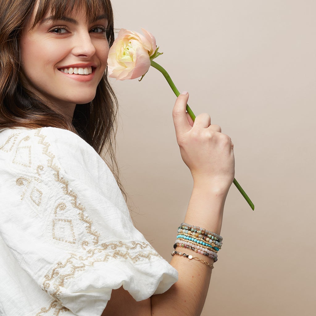 Scout Curated Wears Lava Mini Stone With Chain Stacker Bracelet