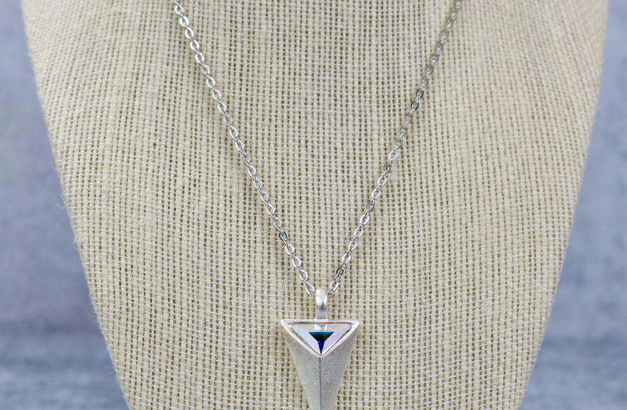 Stash Silver Crystal Pyramid Necklace