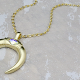 Stash Gold Crystal Crescent Horn Necklace