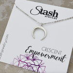 Stash Silver Crescent Empowerment Necklace