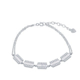 SS Rectangle White CZ Bracelet