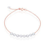 SS Rose Gold Plated Linked CZ Bracelet