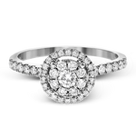 .57ct 14k White Gold Round Halo Engagement Ring