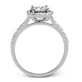 .57ct 14k White Gold Round Halo Engagement Ring