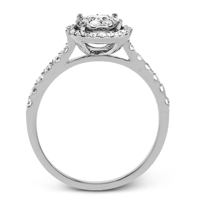 .57ct 14k White Gold Round Halo Engagement Ring