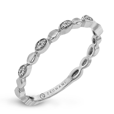 14k White Gold .04ct Diamond Stackable Ring