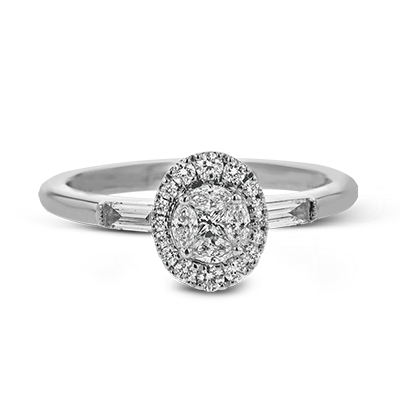 .48ct 14k White Gold Halo Engagement Ring